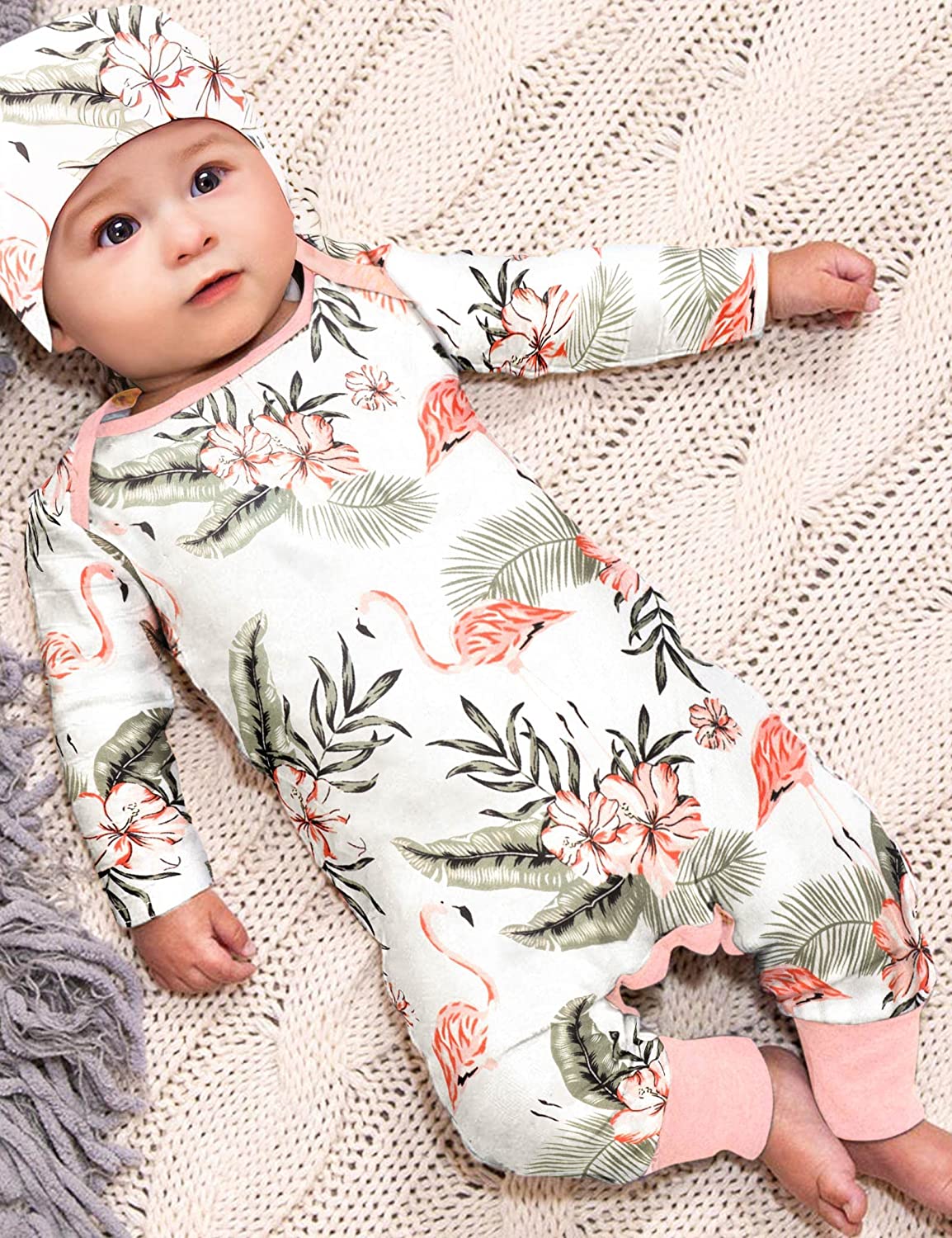 Von kilizo Newborn Baby Girl Clothes Romper Onesie Cotton Newborn Outfit for Girls Cute Infant Girl Jumpsuits Clothes - Image 2